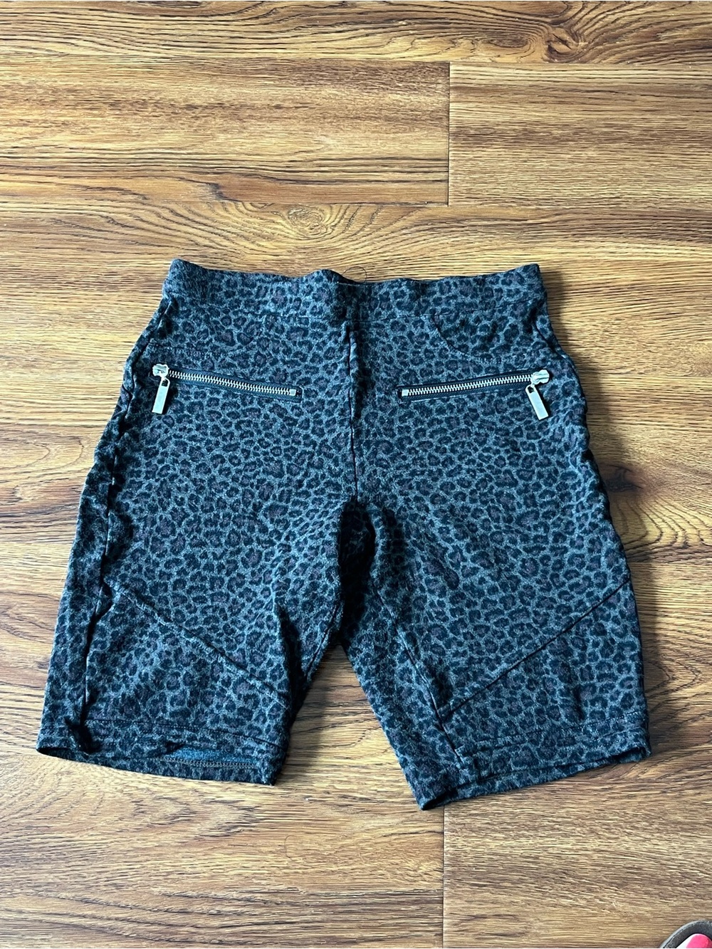 Blank NYC Black Gray Leopard Bike Shorts